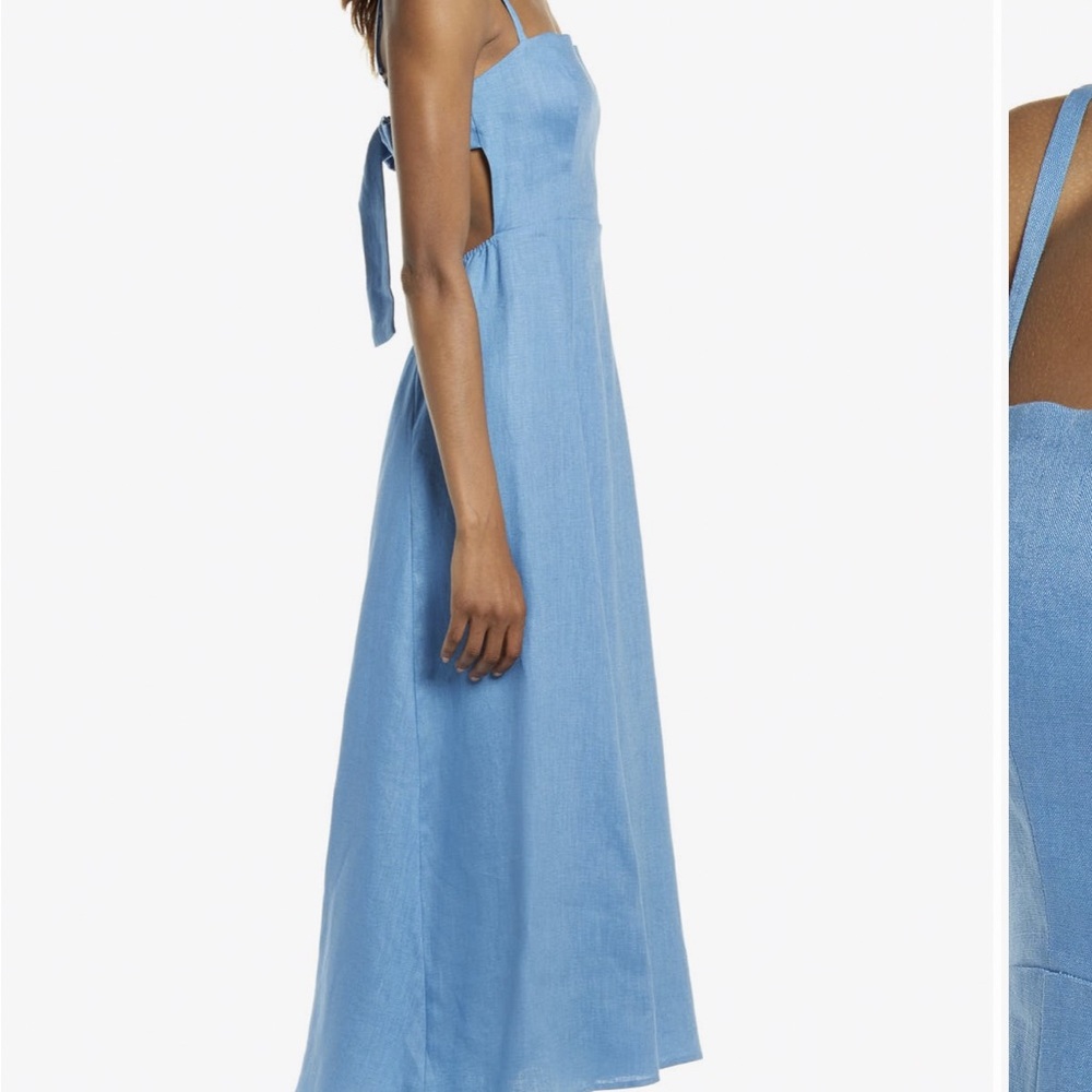 Reformation linen starfruit Blue Sleeveless Dress - Picture 3 of 6